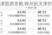 锦州到天津旅游攻略,锦州到天津时刻表查询