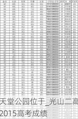 天堂公园位于_光山二高2015高考成绩