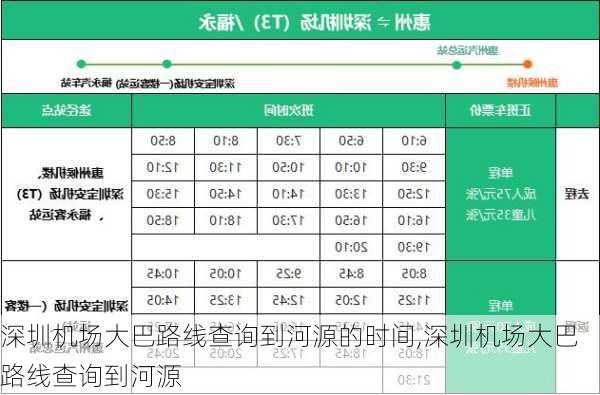 深圳机场大巴路线查询到河源的时间,深圳机场大巴路线查询到河源