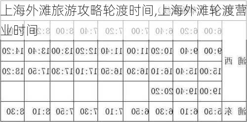 上海外滩旅游攻略轮渡时间,上海外滩轮渡营业时间