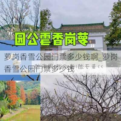 萝岗香雪公园门票多少钱啊_萝岗香雪公园门票多少钱