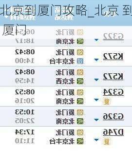 北京到厦门攻略_北京 到 厦门