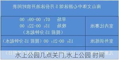 水上公园几点关门,水上公园 时间