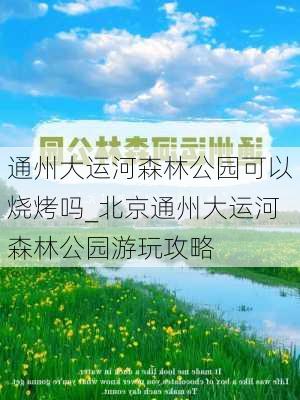 通州大运河森林公园可以烧烤吗_北京通州大运河森林公园游玩攻略