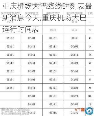 重庆机场大巴路线时刻表最新消息今天,重庆机场大巴运行时间表