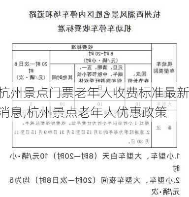 杭州景点门票老年人收费标准最新消息,杭州景点老年人优惠政策