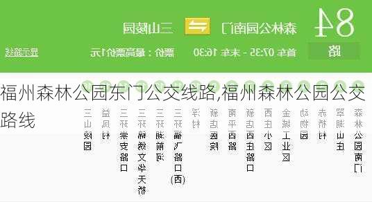 福州森林公园东门公交线路,福州森林公园公交路线