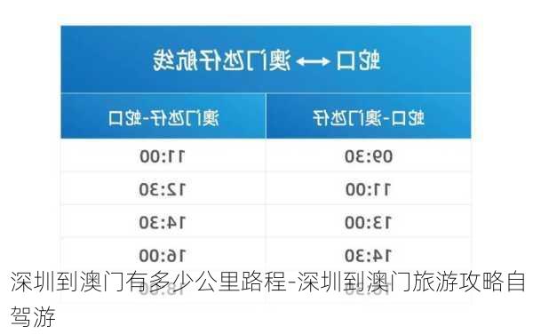 深圳到澳门有多少公里路程-深圳到澳门旅游攻略自驾游