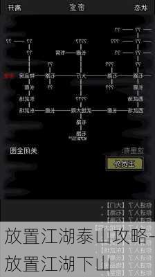 放置江湖泰山攻略-放置江湖下山