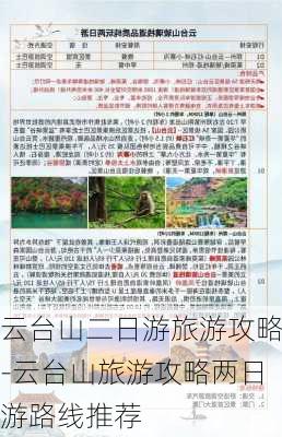 云台山二日游旅游攻略-云台山旅游攻略两日游路线推荐