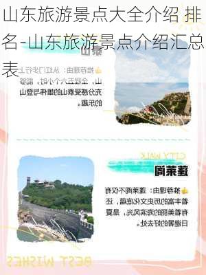 山东旅游景点大全介绍 排名-山东旅游景点介绍汇总表