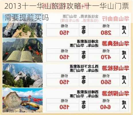 2013十一华山旅游攻略-十一华山门票需要提前买吗